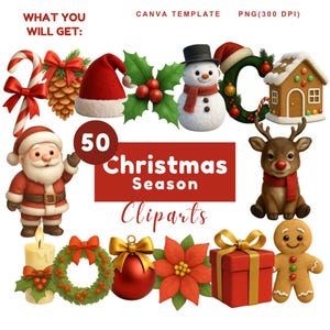Watercolor Christmas Clipart: Festive Holiday Graphics (PNG)