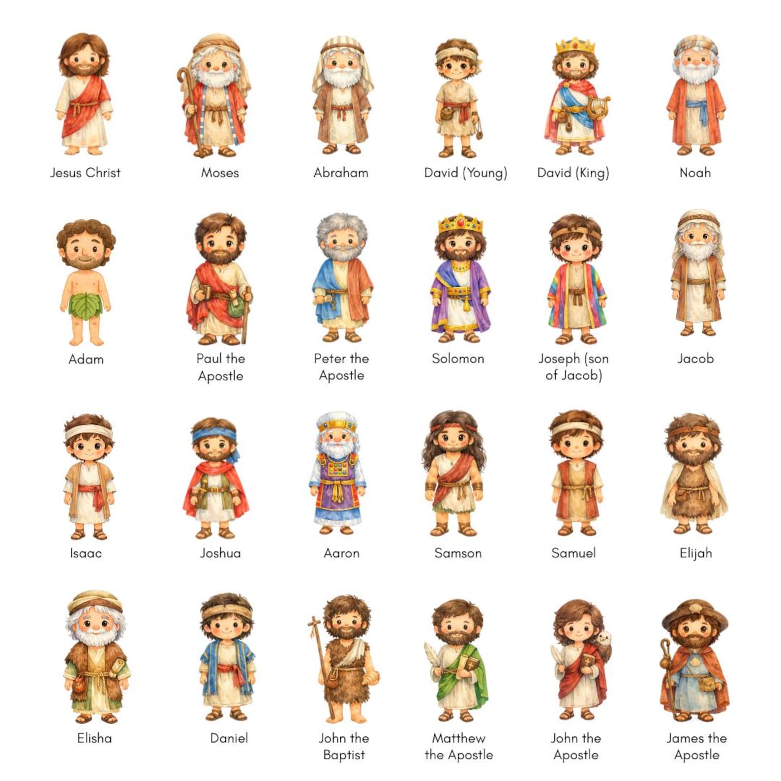 NEW | Male Characters in the Bible Clipart: Biblical Characters PNG - Etsy