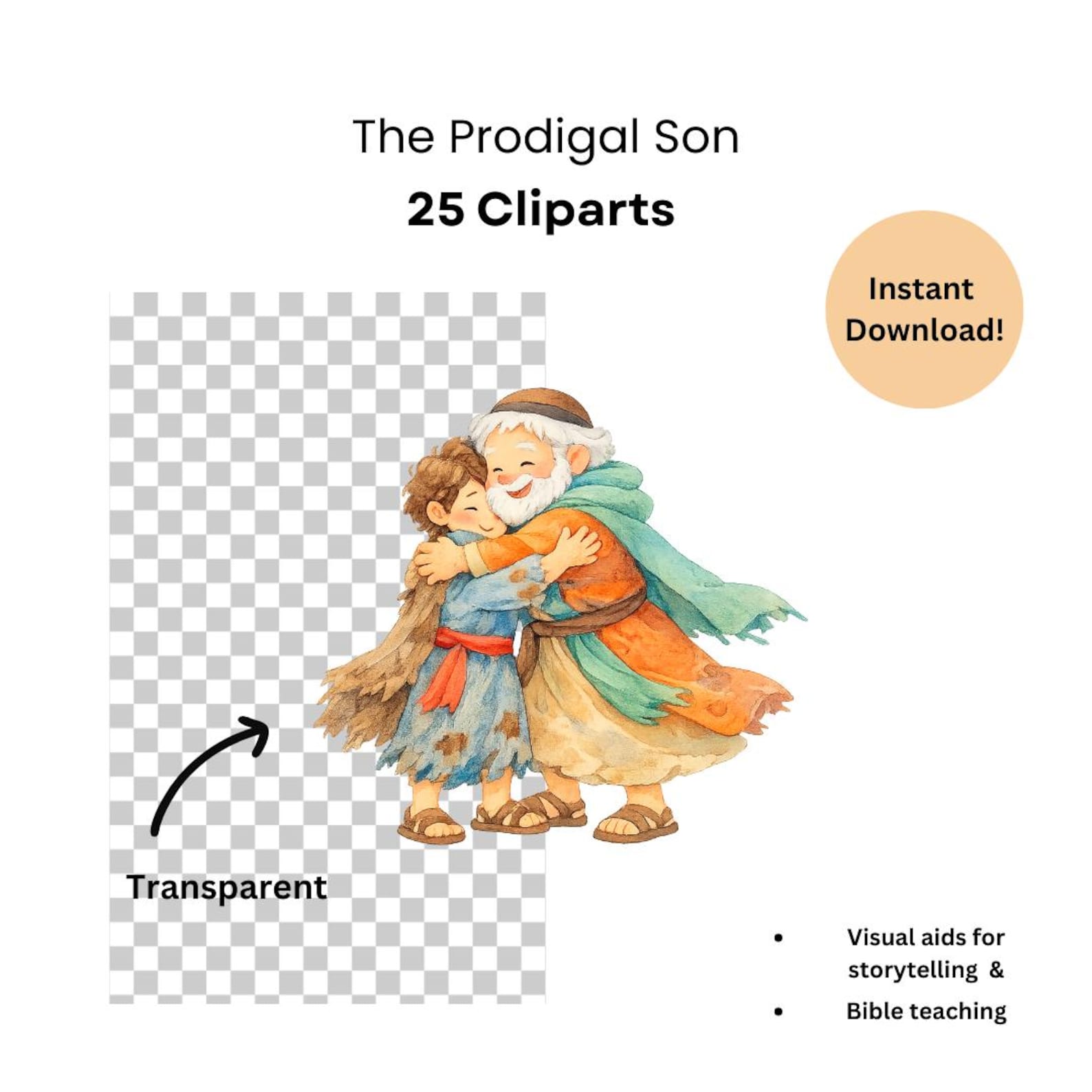 NEW - Prodigal Son Clipart Bundle: Bible Story Illustrations (digital ...