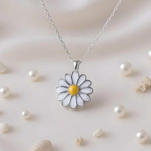 Personalized Sterling Silver Daisy Necklace: Hidden Name, Custom Message