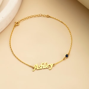 Anpassade fotlänkar med namnsten, personligt fotlänkarmband, personligt guldfärgat fotlänk, fotlänk med initialer, silversmycke med fotlänkar