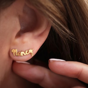 Personalized Name Earrings: Sterling Silver Custom Jewelry
