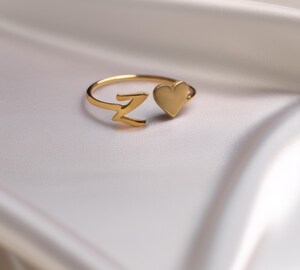 Bague Coeur Femme Or/Argent/Or Rose - Minimaliste Et Léger - Cadeau Saint-Valentin, Anniversaire - Taille Réglable