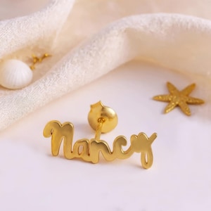 Customised Name Earrings, Minimalist Personalized Name Earrings, Name Jewelry, Minimalist  Personalized Earrings, Custom Name Earrings