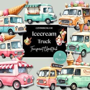 Ice Cream Truck Art, Retro Ice Cream Cone Poster, Vintage Ice Cream Shop Decor, Unique Ice Cream Truck Image, Decorative Ice Cream Art Print