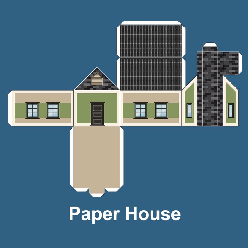 Mini Paper House Papercraft – Printable PDF Pattern - Etsy