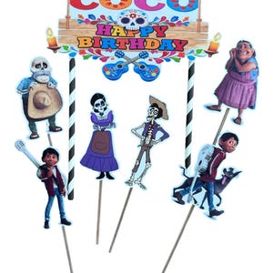 Happy Birthday Coco Themed Cake Topper