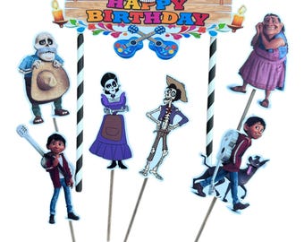 Happy Birthday Coco Themed Cake Topper
