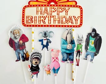 Happy Birthday Sing 2 Themed Cake Topper