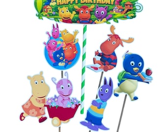 Happy Birthday Backyardigans Themed Cake Topper