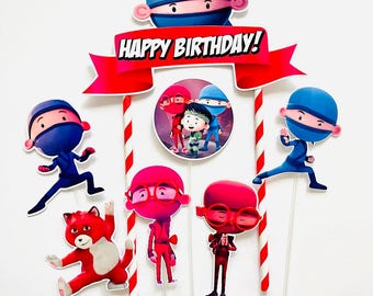 Happy Birthday Hello Ninja Themed Cake Topper