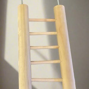 Natural Wooden Parakeet Ladder