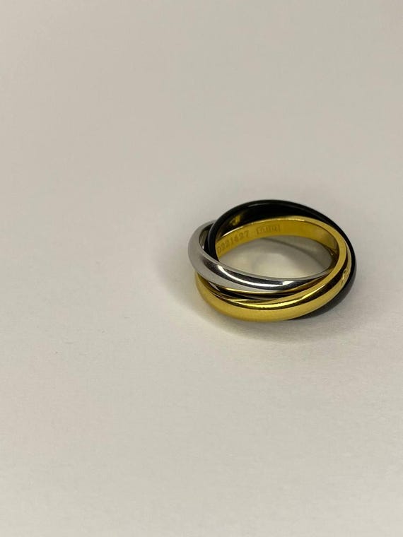 Authentic Cartier Trinity Ring Three-Tone Gold Si… - image 5