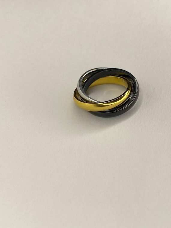 Authentic Cartier Trinity Ring Three-Tone Gold Si… - image 2