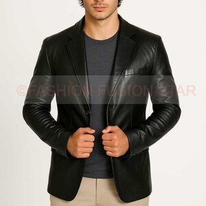 mens leather blazer,black leather jacket,slimfit blazer men,sheep leather coat,designer blazer men,custom blazer men,mens stylish blazer,gift for him jacket,tailored suit jacket,real leather blazer,streetwear blazer