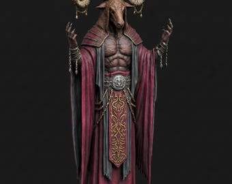 Se'irim Demon Statue STL File | 3D Printable Occult Sculpture | Dark Fantasy Demon Model | Gothic Resin Printing STL Download