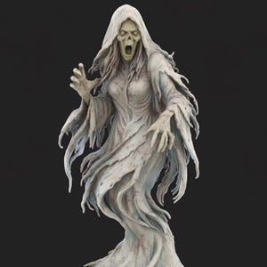 Screaming Ghost Statue STL File | 3D Printable Haunted Spirit Sculpture | Horror Gothic Model | Dark Fantasy Figurine Download
