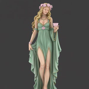 Flora Goddess Statue STL File | 3D Printable Roman Deity Sculpture | Goddess of Spring and Flowers | Classical Art Figurines