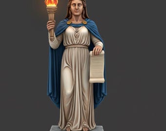 Belisama Goddess Statue STL – 3D Printable Celtic Goddess of Light and Crafts – Ancient Gaulish Deity Sculpture digital STL FILE