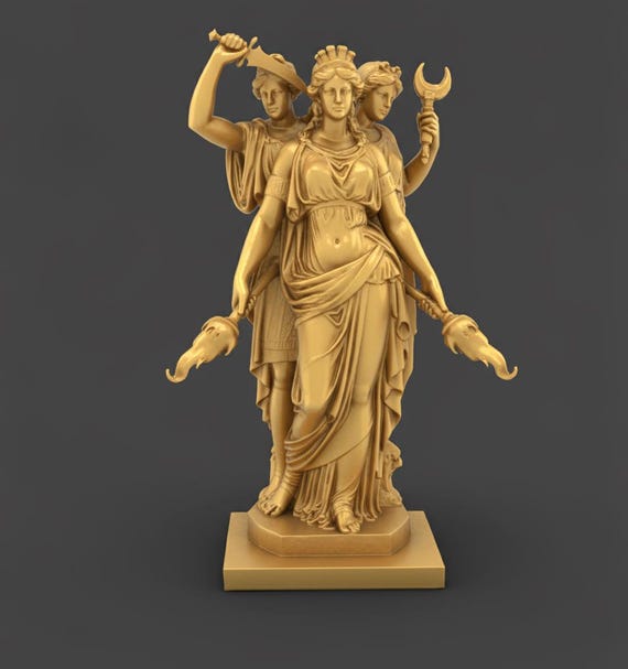 ヘカテ女神像STLファイル – 古典ギリシャ様式3Dプリント可能な異教の