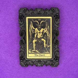 TAROT 3D DEL DIABLO - arcanos mayores - cartas del tarot - cartomancia - decoración de pared - marco - artes adivinatorias