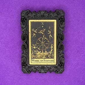 RUEDA DEL TAROT IMAGEN 3D - fortuna - arcanos mayores - cartas del tarot - cartomancia - decoración de pared - marco - artes adivinatorias