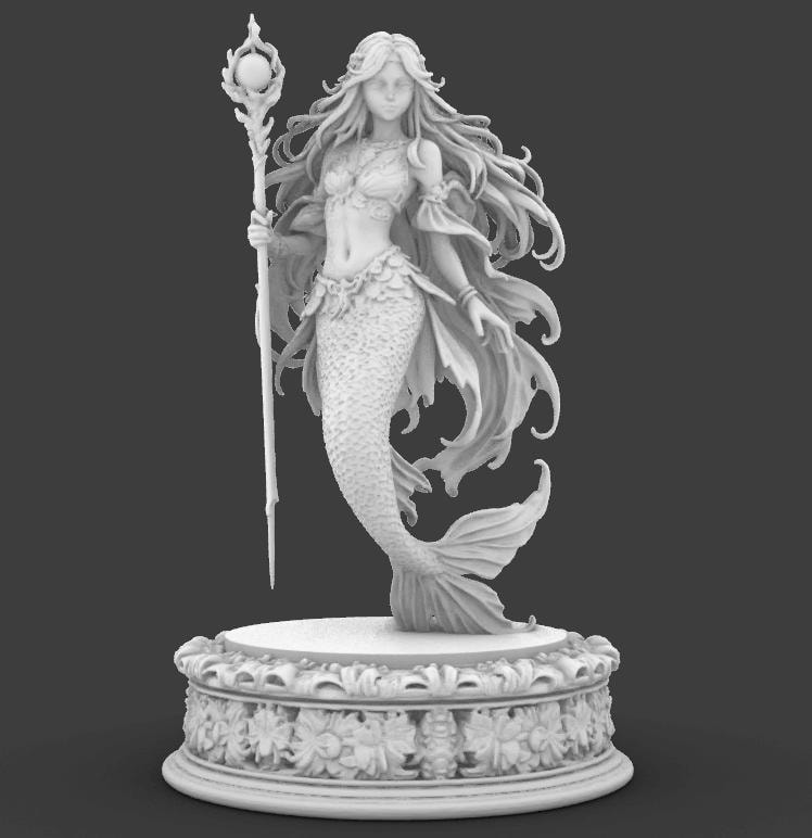 Astargatis Atargatis Mermaid Goddess Statue STL File | 3D Printable Sea Deity ...