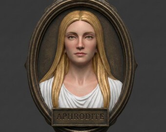 Aphrodite Wall Decor STL File | Greek Goddess 3D Relief | Mythology Printable Sculpture digital STL FILE