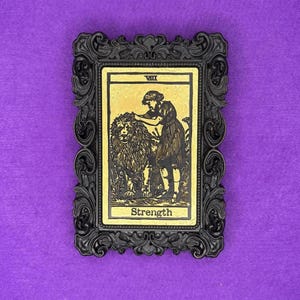 STÄRKE TAROT 3D-BILD - Große Arkana - Tarotkarten - Kartomantie - Wanddekoration - Rahmen - Wahrsagekunst