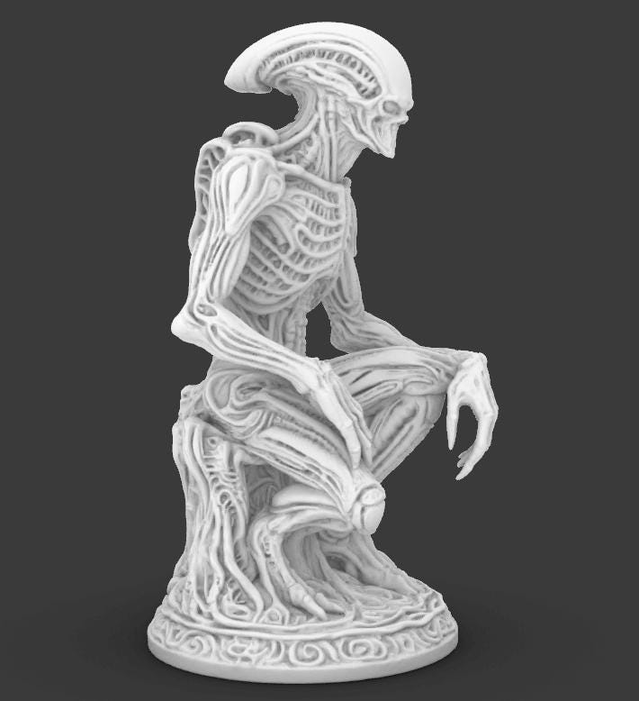 Sci‑fi Alien Statue STL – 3D Printable Extraterrestrial Sculpture ...