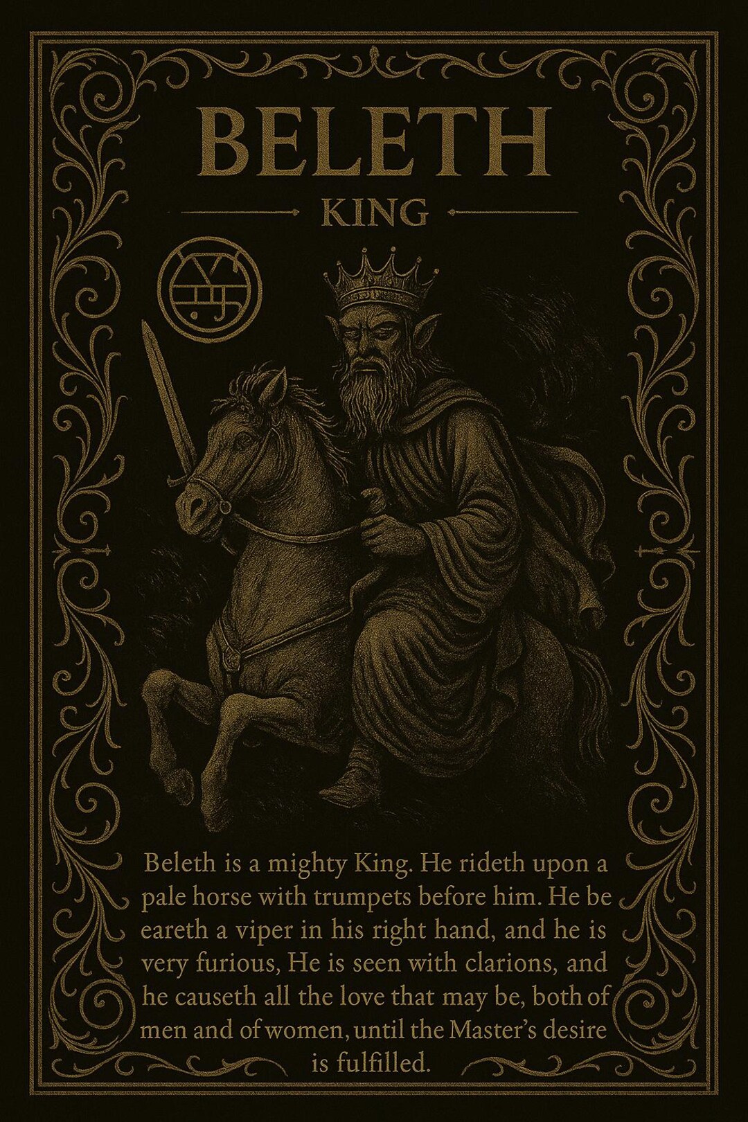 Beleth Evocation Prayer PNG – Demonic Altar Printable, Dark Ritual ...