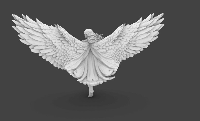 Majestic Winged Angel Statue STL – 3D Printable Guardian With ...