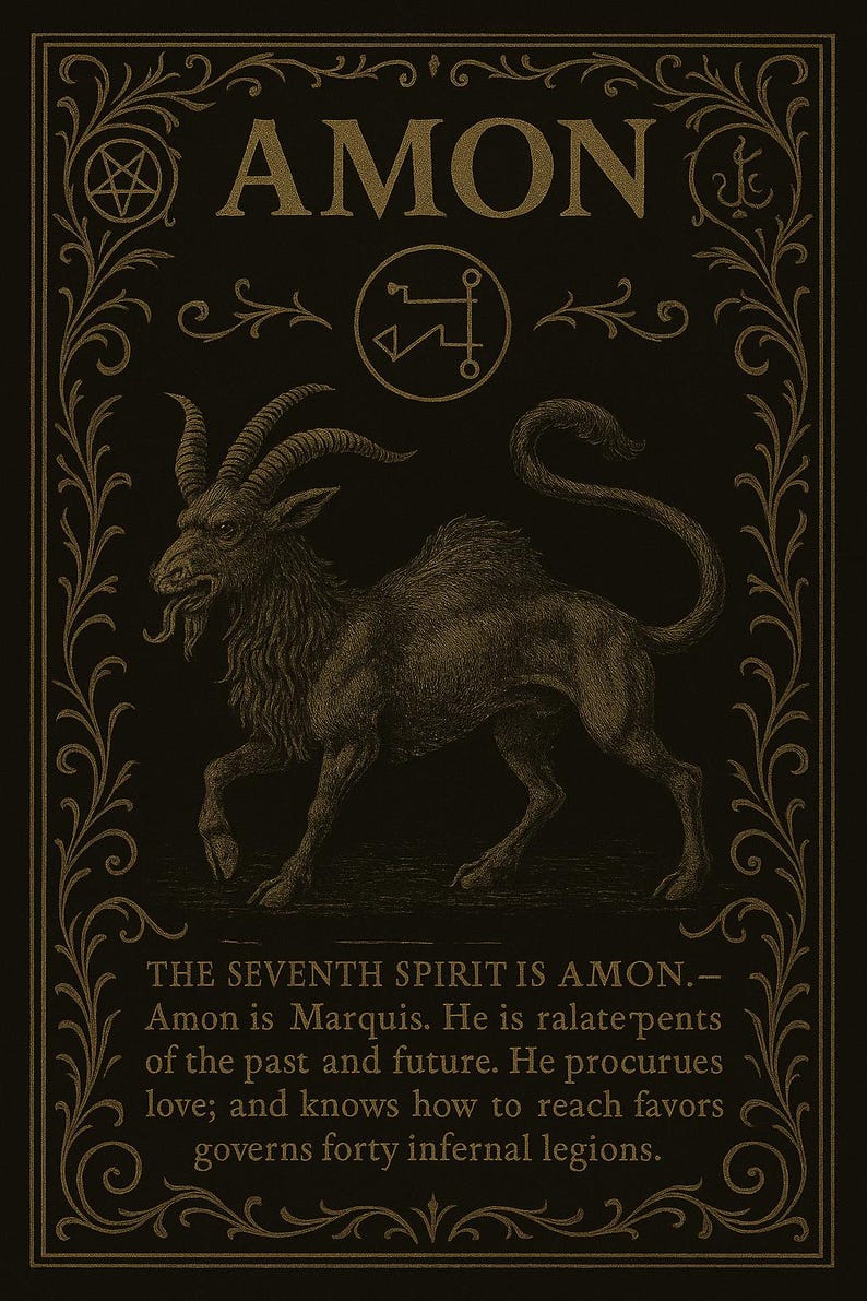 Demonic Evocation Amon Evocation Prayer PNG – Demonic Altar Printable, Dark Ritual ...