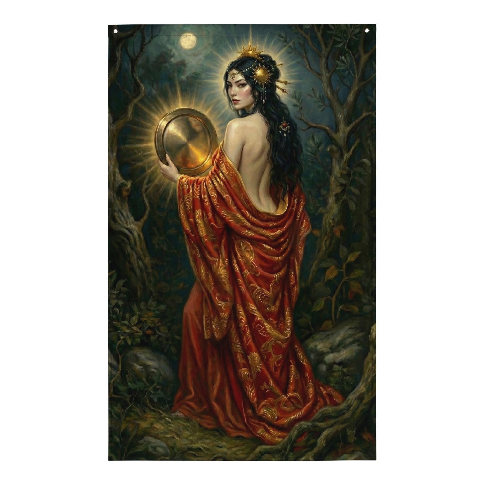 Amaterasu Sun Goddess Tapestry Japanese Mythology Wall Art Pictorial ...