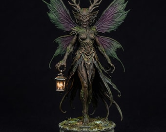 Demonic Fairy Statue STL – 3D Printable Dark Fantasy Fairy – Gothic Enchanted Sculpture Digital STL FILE