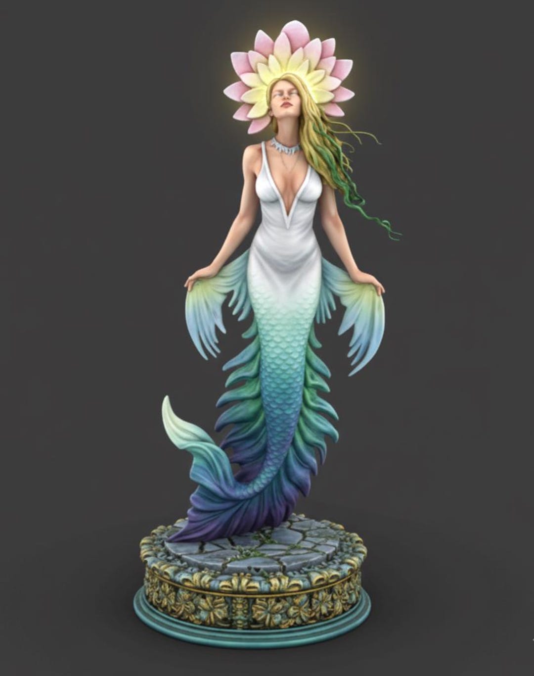 Astargatis Atargatis Mermaid Goddess Statue STL File | 3D Printable Sea Deity ...