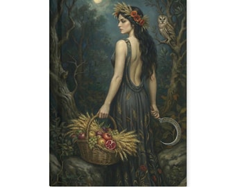 Demeter Harvest Goddess Journal, Greek Mythology Art, Agriculture Grimoire, Earth Witch Notebook, Hardcover Book of Shadows
