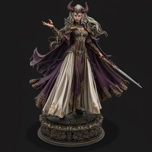 Warrior Succubus Statue STL File – 3D Printable Demonic Fighter Goddess Sculpture FILE STL digitale