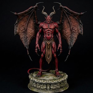Archivo STL de la estatua del demonio Belphegor | Escultura imprimible en 3D del Señor Infernal | Modelo del demonio Goetia | Descarga de figuras ocultistas oscuras