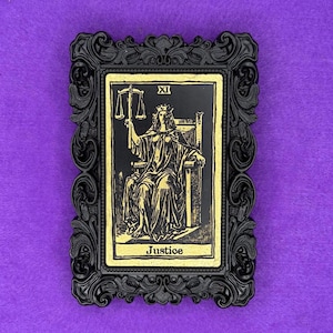 GIUSTIZIA TAROCCHI QUADRO 3D - arcani maggiori - carte tarocchi - cartomanzia - decorazione da parete - cornice - arti divinatorie
