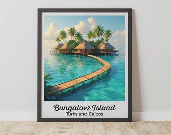 Turks and Caicos Print, Caribbean Wall Art, Tropical Beach Poster