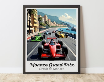 Monaco Grand Prix Poster, F1 Racing Wall Art