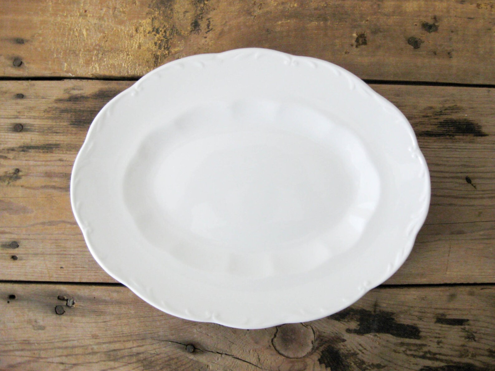 White Ironstone Platter J&G Meakin Sterling Colonial Etsy