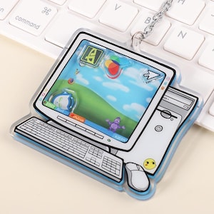 Porte-clés Shaker Windows XP : breloque acrylique Frutiger Aero de l'an 2000