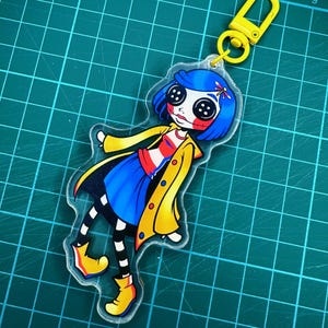 Coraline Button Eyed Doll Acrylic Keychain