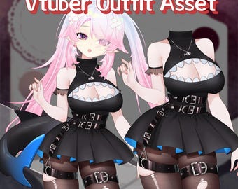 Recurso de atuendo de Vtuber Live2d / Tiburón