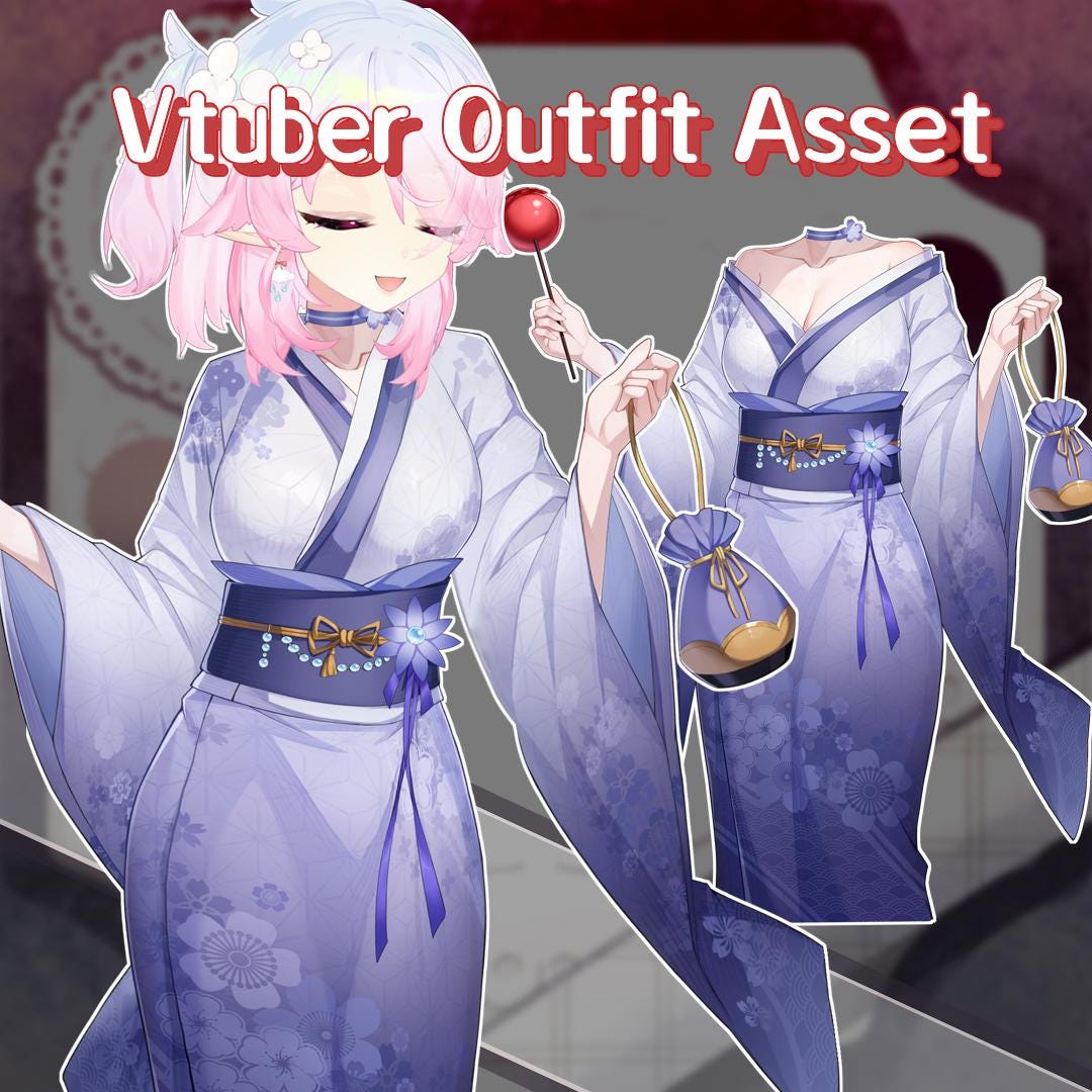 着物素材 和服vtuber バーチャルYouTuber VTuber 三枝明那 着物 新衣装