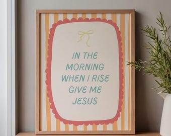 Stampa artistica da parete "Dammi Gesù" / Inno cristiano, download digitale, decorazione per la casa a tema religioso, regalo cristiano di ispirazione
