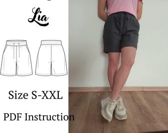 Sport Shorts Sewing Pattern PDF: Women's Casual Activewear (A4 + Plotter Format)