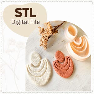 Organic Set Set Digital STL File Cutter, Polymer Clay Cutter Stl | Clay Cutter STL File | Cutter Stl | Digital Clay Cutter Stl, Clay Cutters